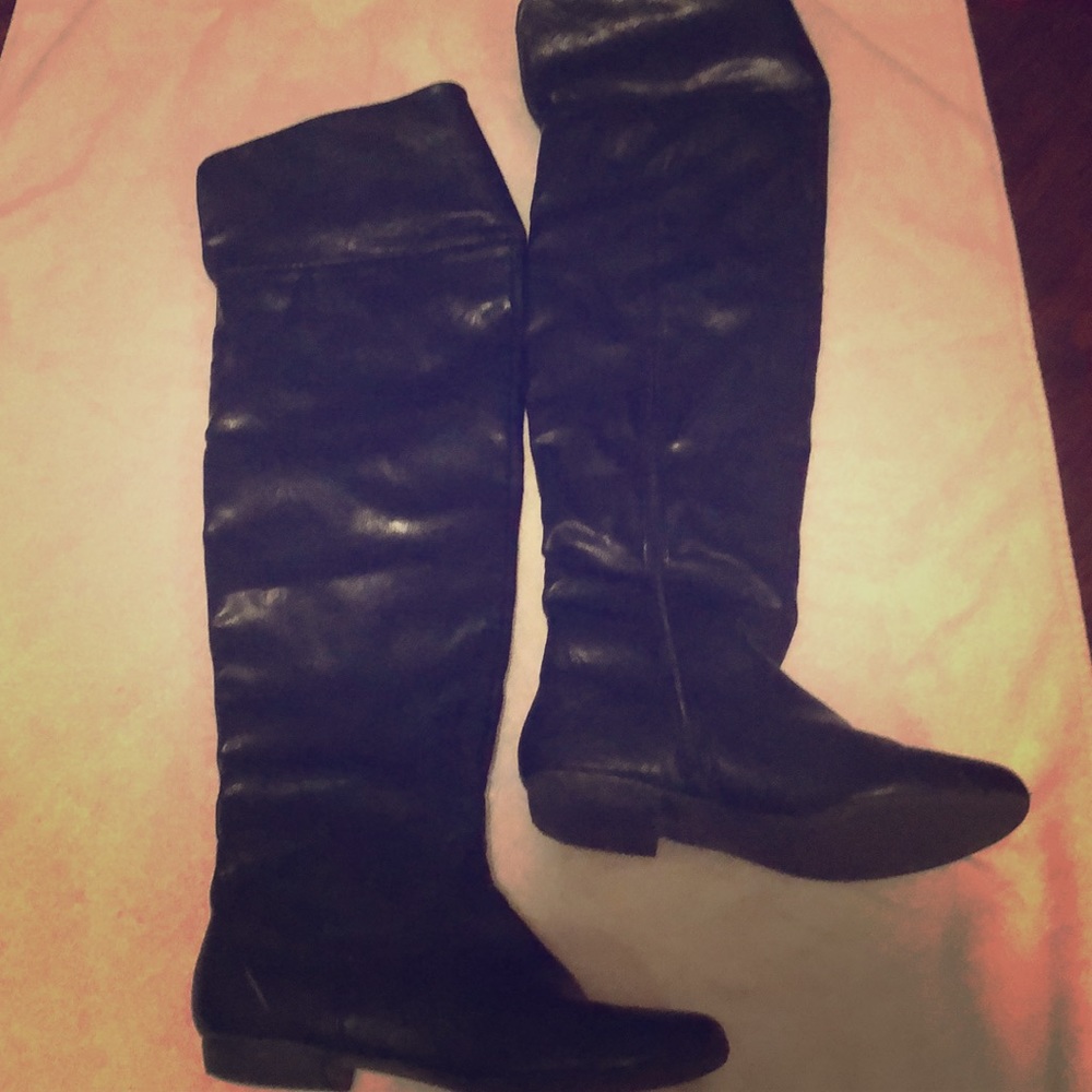 Black over-the-knee boots - size 8